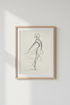 Ballerina Sketch Line Art | Minimalist Black & Beige, Modern Bedroom Decor Poster