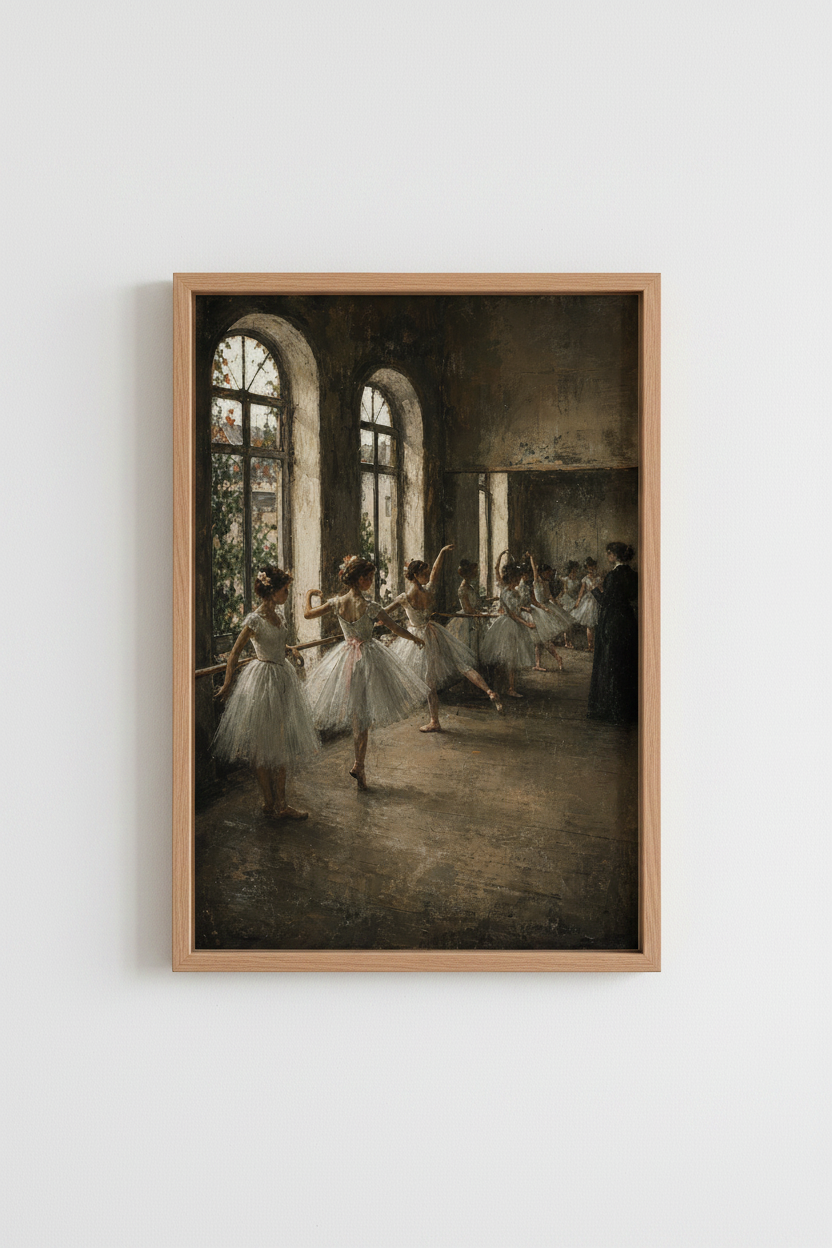 Ballet wall art print | Soft monochrome hues, living room decor, classic studio vibe