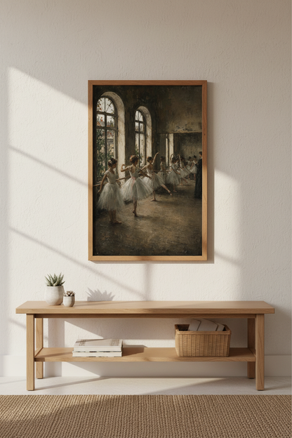 Ballet wall art print | Soft monochrome hues, living room decor, classic studio vibe
