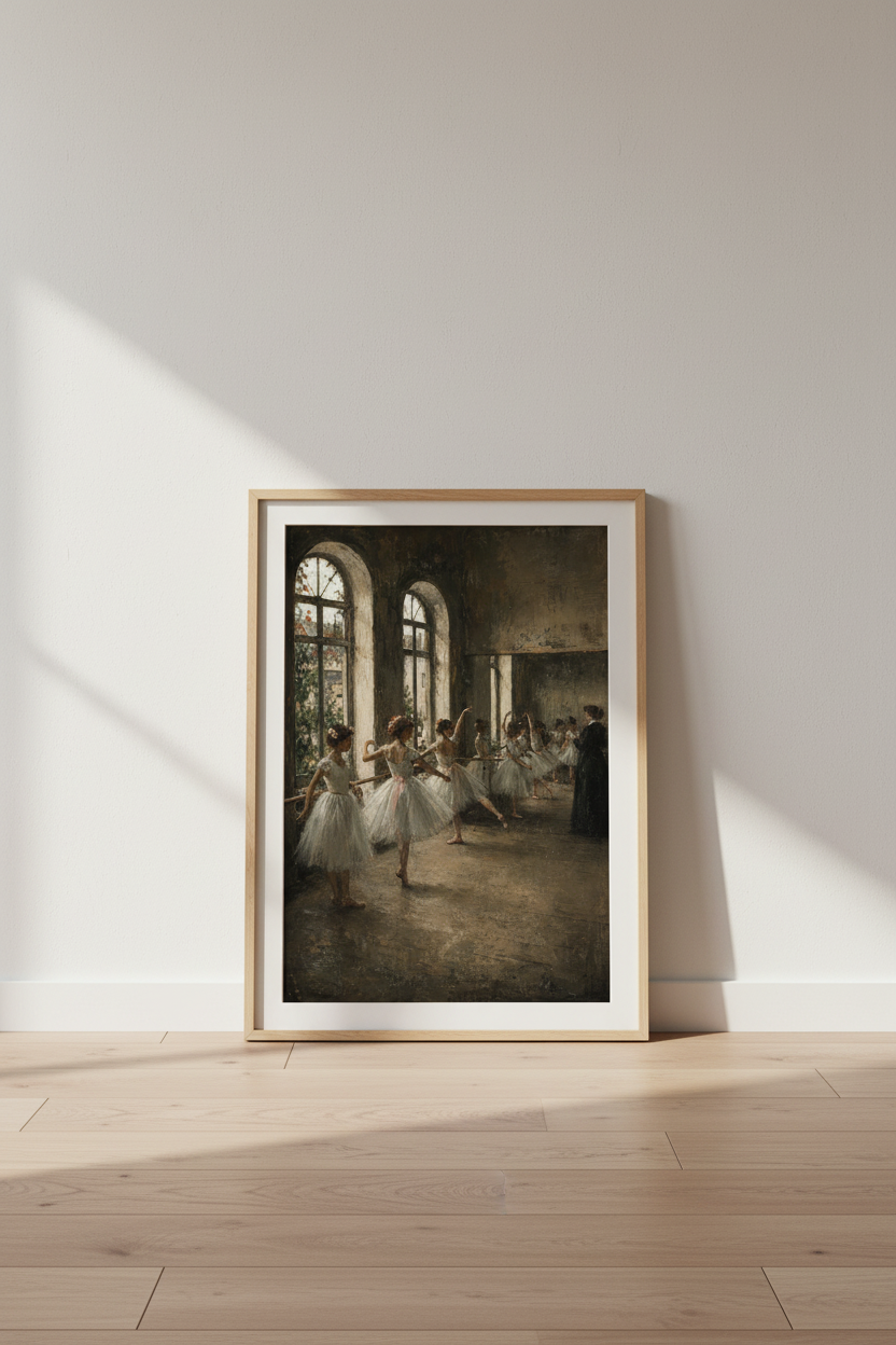 Ballet wall art print | Soft monochrome hues, living room decor, classic studio vibe