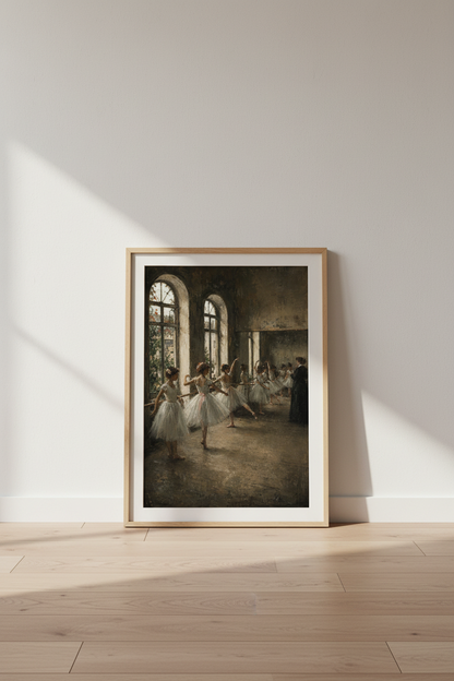 Ballet wall art print | Soft monochrome hues, living room decor, classic studio vibe