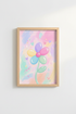Pastel Aesthetic Wall Art | Colorful Bubble Flower Decor | Y2K Whimsical Poster