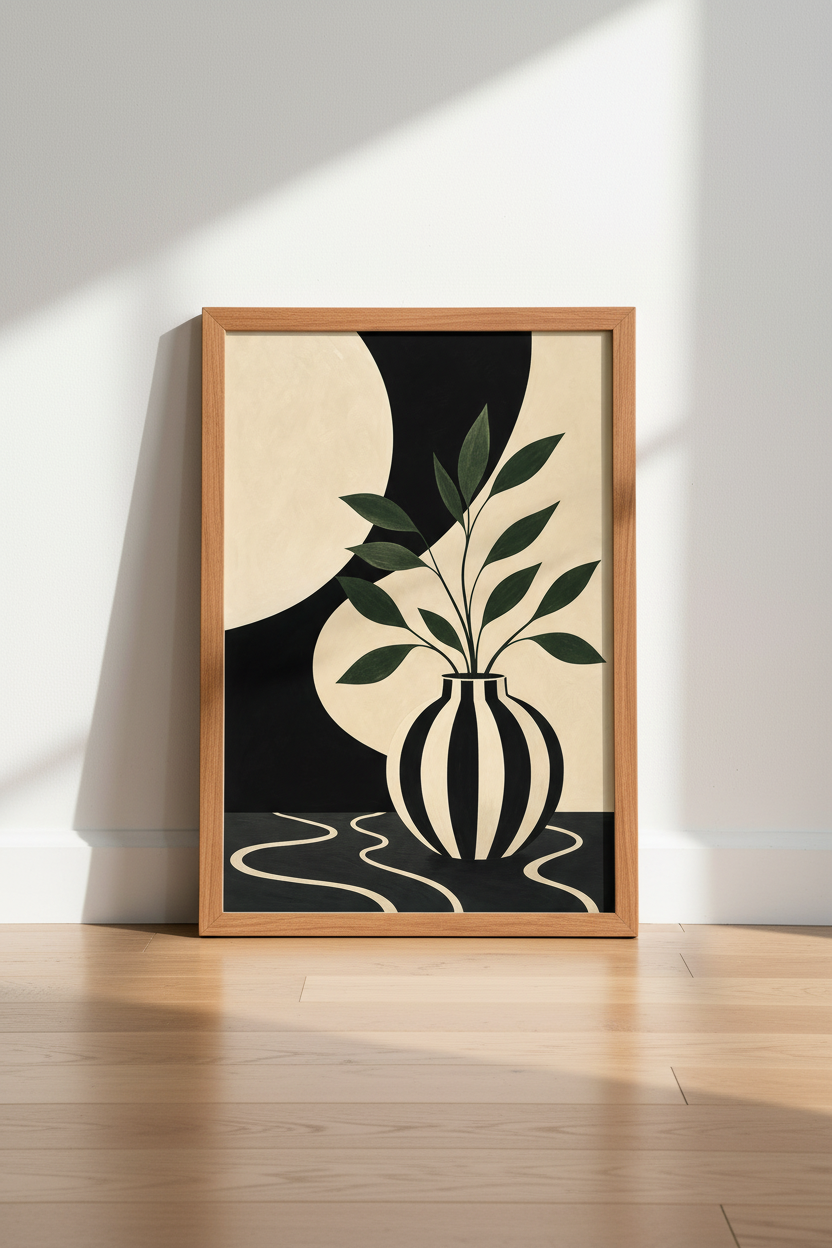 Minimalist Vase Wall Art Print | Living Room Decor | Neutral Aesthetic Poster