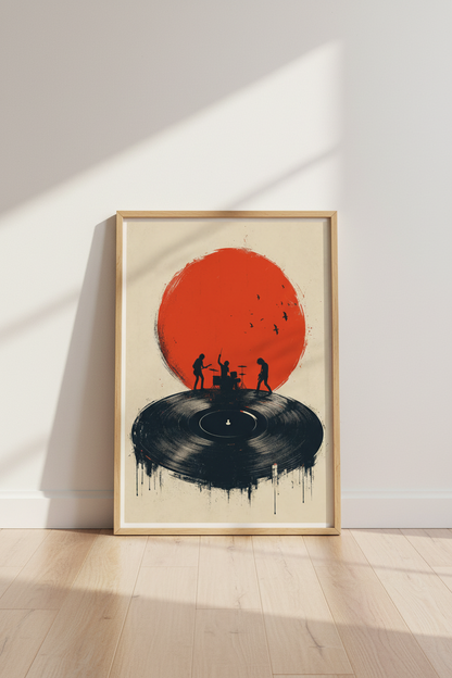 Rock Band Vinyl Record Wall Art | Music Studio Decor | Indie Grunge Poster