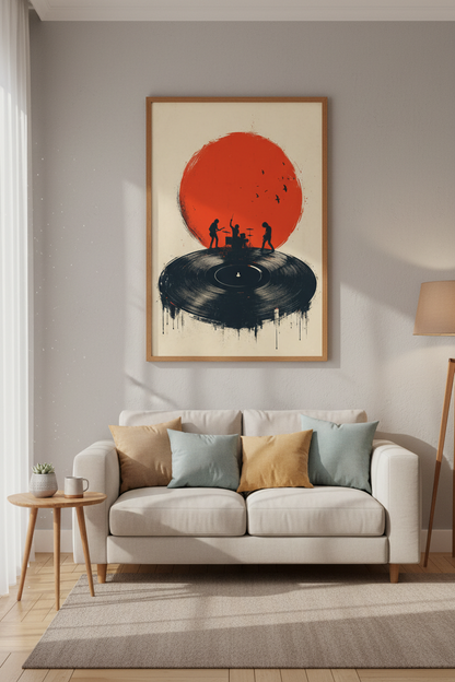 Rock Band Vinyl Record Wall Art | Music Studio Decor | Indie Grunge Poster