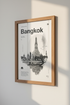 Bangkok Thailand Cityscape Wall Art | Minimalist Travel Poster | Zen Office Decor