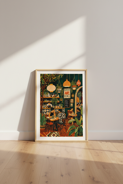 Mexican Restaurant Wall Art | Vibrant Bistro Decor | Colorful Folk Art Poster