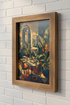 Tropical Terrace Art Print | Mediterranean Courtyard Decor | Sun Drenched Poster