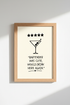 Funny Bar Wall Art Print | Martini Cocktail Decor | Minimalist Poster