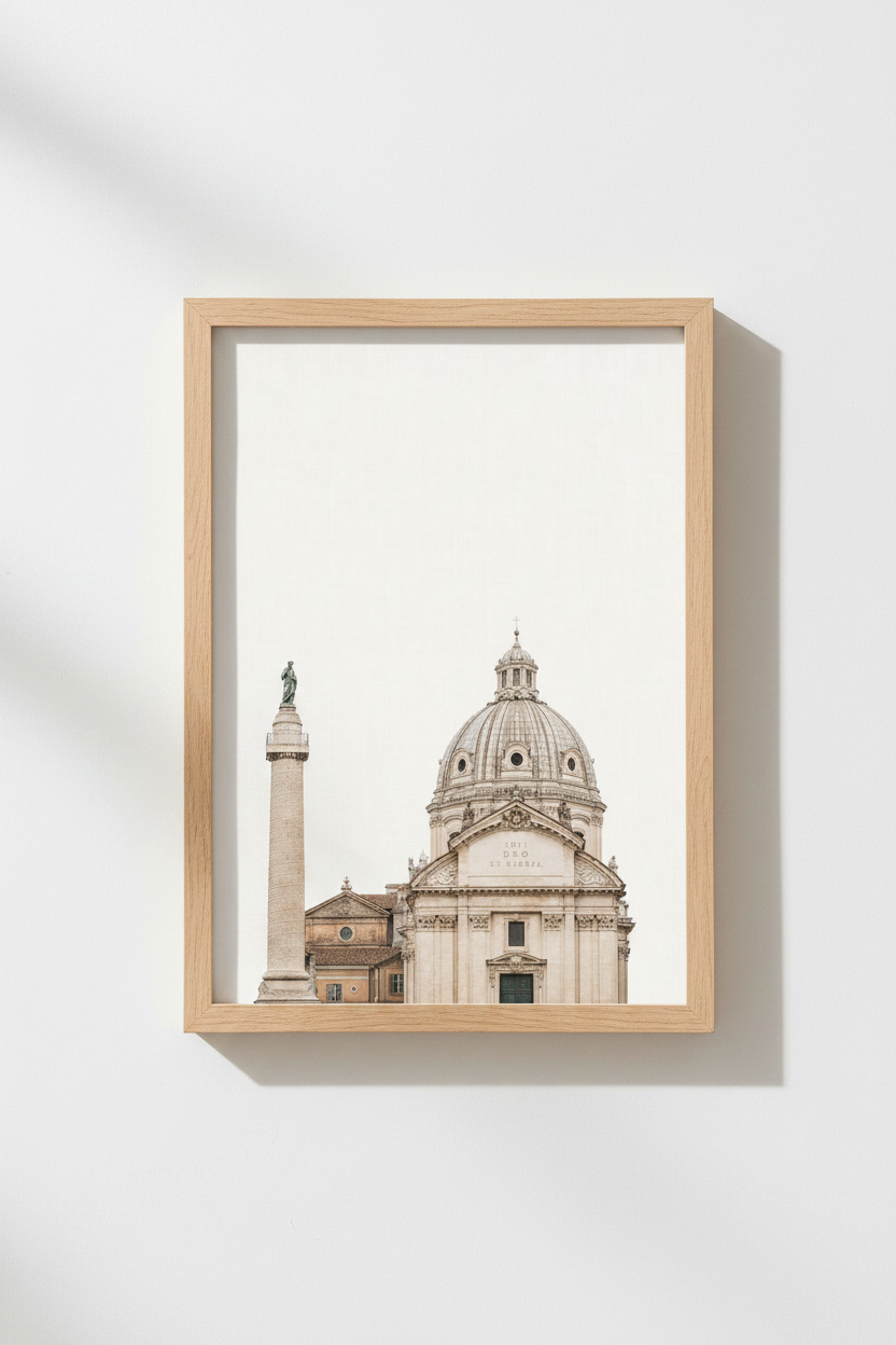 Rome Architecture Wall Art | Minimalist Italy Poster, Living Room Decor