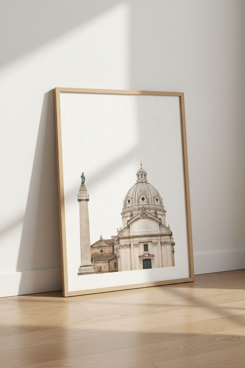 Rome Architecture Wall Art | Minimalist Italy Poster, Living Room Decor