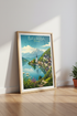 Bavaria Germany Wall Art | Alpine Lake Landscape, Vintage Travel Poster