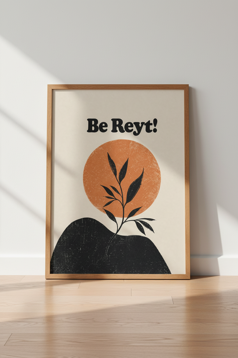 Be Reyt Yorkshire Slang Wall Art | Terracotta Boho Decor | Minimalist Poster
