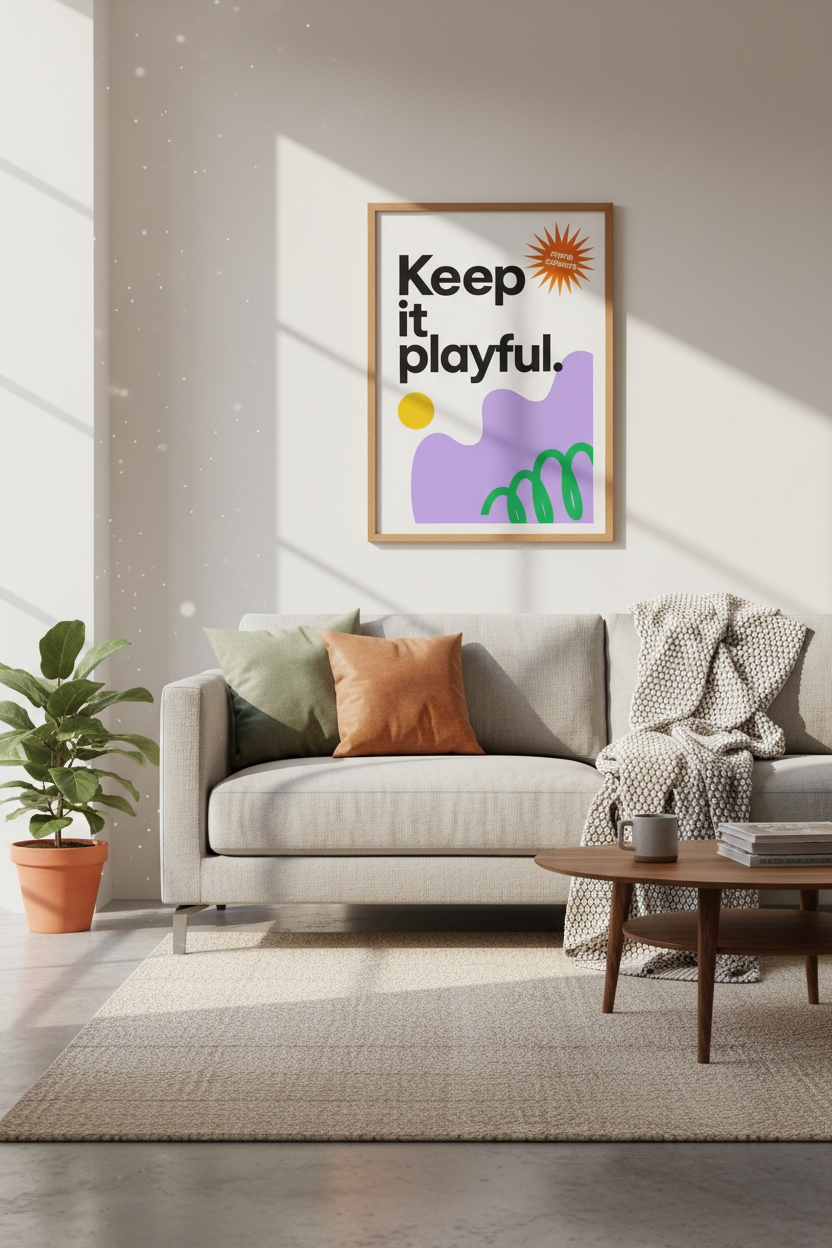 Keep It Playful Wall Art | Bold Typography Print, Modern Office Decor Poster