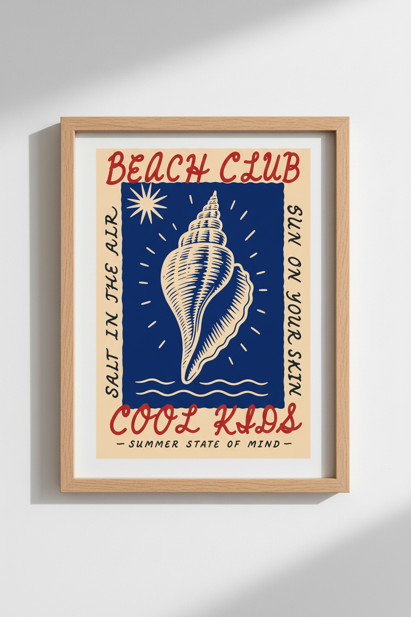 Conch shell wall art | Retro Coastal, Living Room Decor
