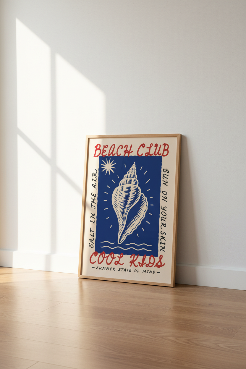 Conch shell wall art | Retro Coastal, Living Room Decor