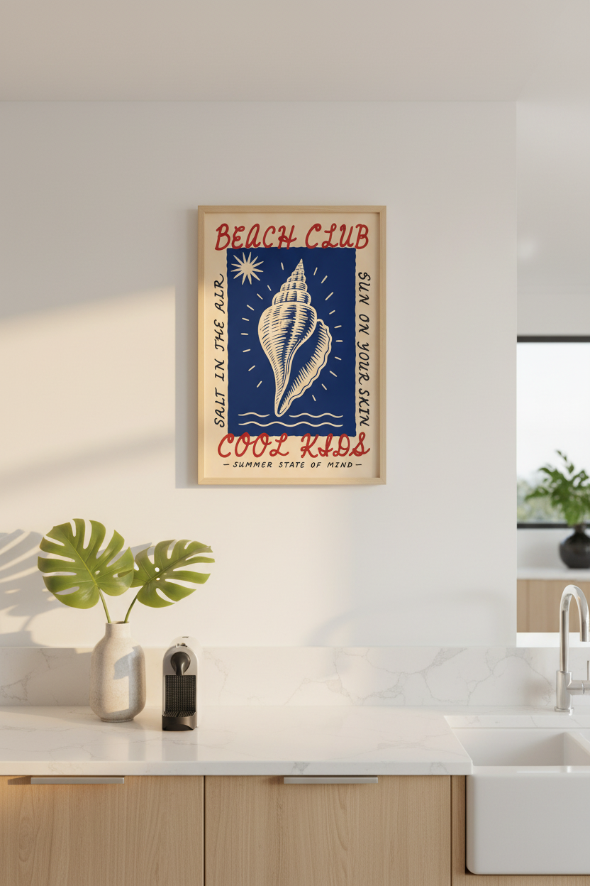 Conch shell wall art | Retro Coastal, Living Room Decor