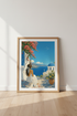 Santorini Greece Wall Art | Coastal Mediterranean Poster, Travel Aesthetic Print