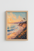 Coastal California Art Print | Malibu Sunset Beach Decor | Impressionist Poster