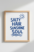 Coastal Beach Wall Art Print | Navy Blue Nautical Decor | Seaside Summer Poster