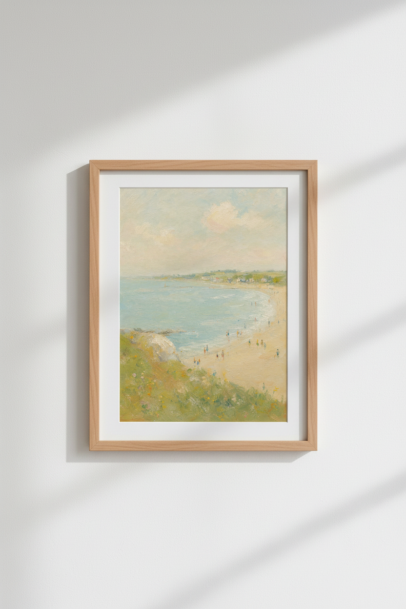 Coastal wall art print | Pastel seascape, living room decor