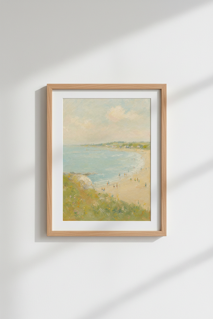 Coastal wall art print | Pastel seascape, living room decor