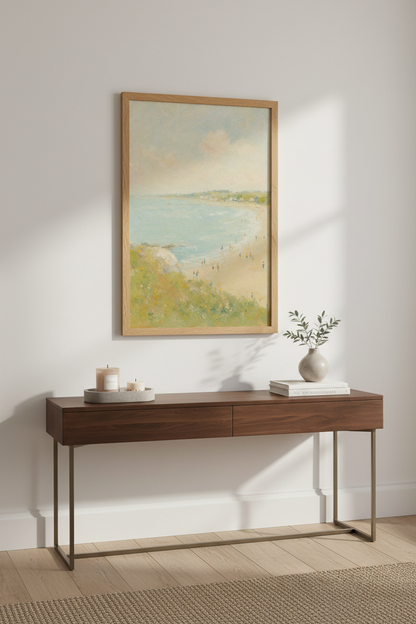 Coastal wall art print | Pastel seascape, living room decor