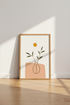 Minimalist Botanical Vase Wall Art | Earthy Terracotta Decor | Mid Century Modern Poster