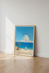 Coastal Mediterranean Seascape Art | Blue Ocean Beach Print, Summer Decor