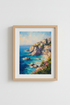 Coastal Italian Wall Art Print | Amalfi Coast Village Decor | Mediterranean Poster