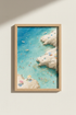 Coastal Beach Wall Art Print | Mediterranean Aerial Poster, Summer Home Decor