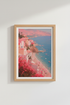 Pastel Coastal Wall Art Print | Italian Riviera Decor | Pink Beach Poster