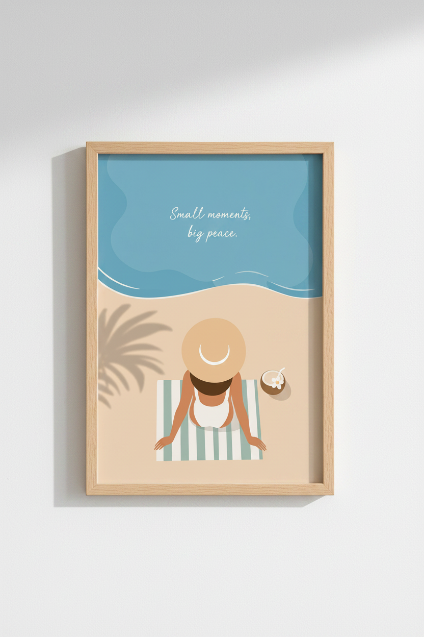 Beach wall art | Abstract Coastal Print | Living Room Decor | Sunny Poster