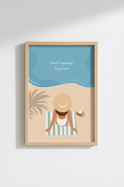 Beach wall art | Abstract Coastal Print | Living Room Decor | Sunny Poster
