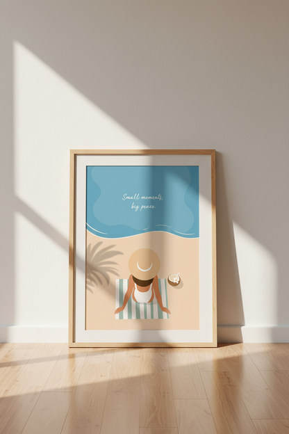 Beach wall art | Abstract Coastal Print | Living Room Decor | Sunny Poster