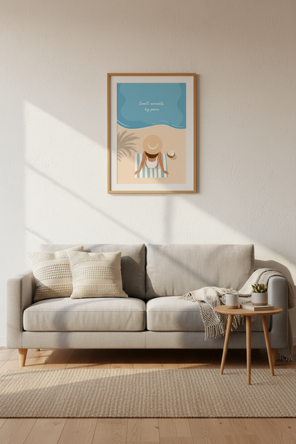Beach wall art | Abstract Coastal Print | Living Room Decor | Sunny Poster