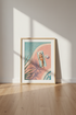 Poolside Woman Wall Art | Pink & Teal Summer Decor, Retro Chic Poster