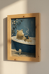 Bear in Bathtub Wall Art Print | Bathroom Decor | Whimsical Animal Poster