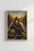 Rustic Cabin Wall Art Print | Moose Canoe Decor | Lake House Poster