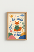 Whimsical Fox Wall Art Print | Living Room Decor | Cozy Poster