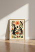 Folk Art Rabbit & Owl Tea Party | Woodland Kitchen Decor | Boho Mystical Poster