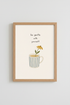 Be Gentle With Yourself Art | Minimalist Flower Mug Print, Mental Health Decor