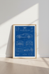Bentley Batur Blueprint Wall Art | Automotive Blue Poster, Office Decor