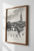Bern Switzerland Vintage Travel Poster | Monochrome City Architecture | Gallery Wall Art