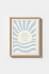 Sunrise wall art | Minimalist pastel blue cream, Living room decor