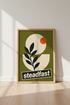 Steadfast Botanical Art Print | Mid-Century Olive Green Poster | Modern Home Decor