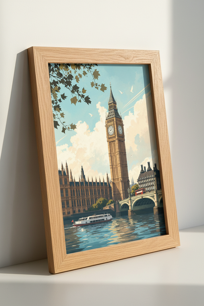London Big Ben Wall Art Print | Travel Poster | Aesthetic Cityscape Decor