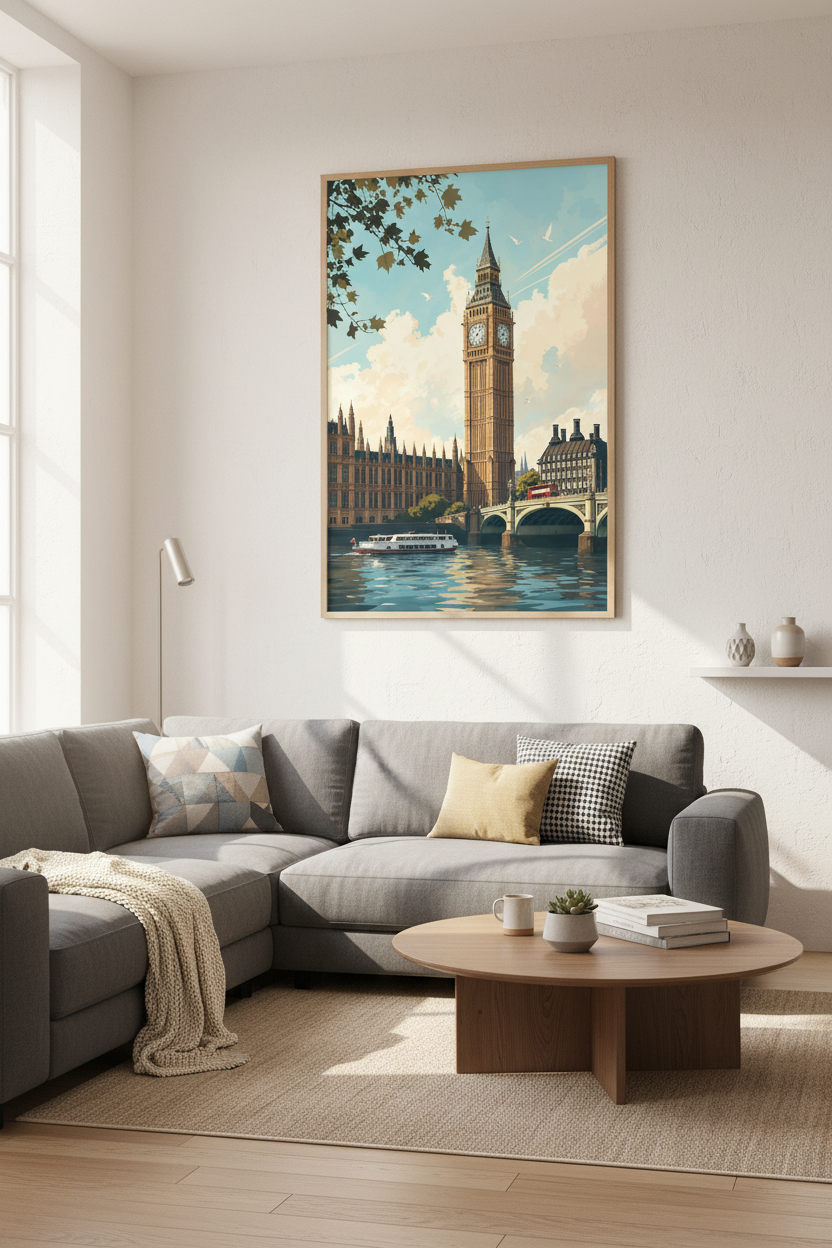 London Big Ben Wall Art Print | Travel Poster | Aesthetic Cityscape Decor