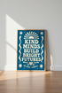 Kind Minds Build Bright Futures Wall Art | Classroom Decor | Retro Groovy Poster