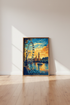 London Eye Big Ben Travel Poster | Vintage Sunset Cityscape | London Wall Art Print